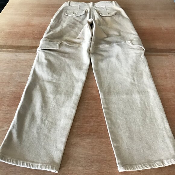 Wilfred Free Modern Cargo Utility Pants Women 2 Beige High Rise Stretch Preppy - Picture 2 of 16